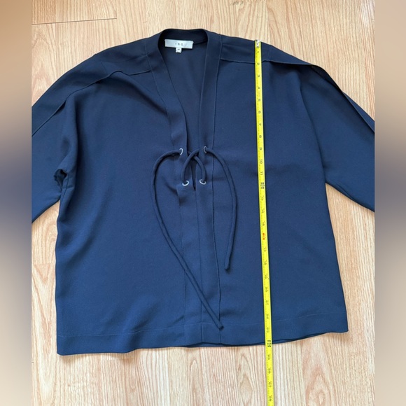 IRO navy Ali's lace-up blouse Sz 36/US 4-6 - Picture 5 of 7